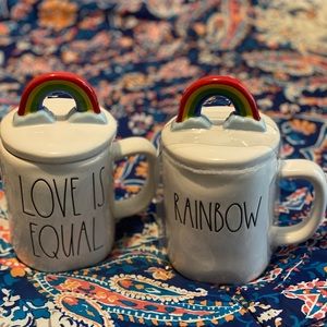 Rae Dunn LOVE IS EQUAL and RAINBOW mugs 🌈